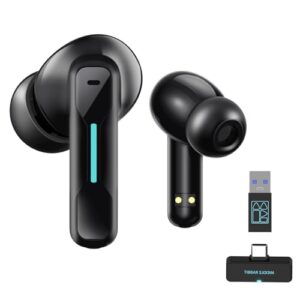 Middle Rabbit SW4 USB Wireless Earbuds for PC and Laptop: Bluetooth Headphones with 2.4GHz Dongle for Gaming & Work