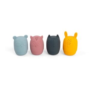 Bigjigs Toys Silicone Bath Animals - 4pcs Squeezy Animal Water Toy With Holes