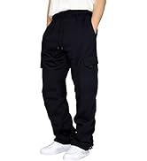 Sprifloral Mens Casual Cargo Work Trousers Fleece Jogging Bottoms Jogger Sweatpant with Pockets S...