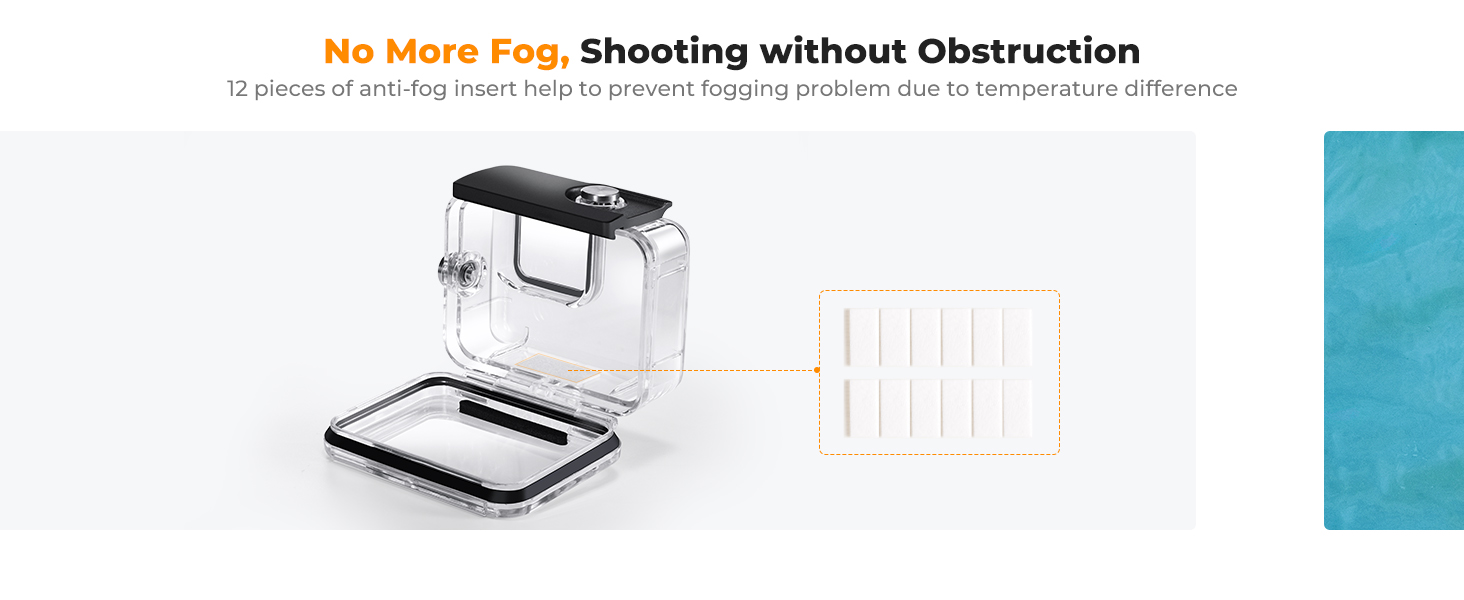 waterproof case for gopro, no fog