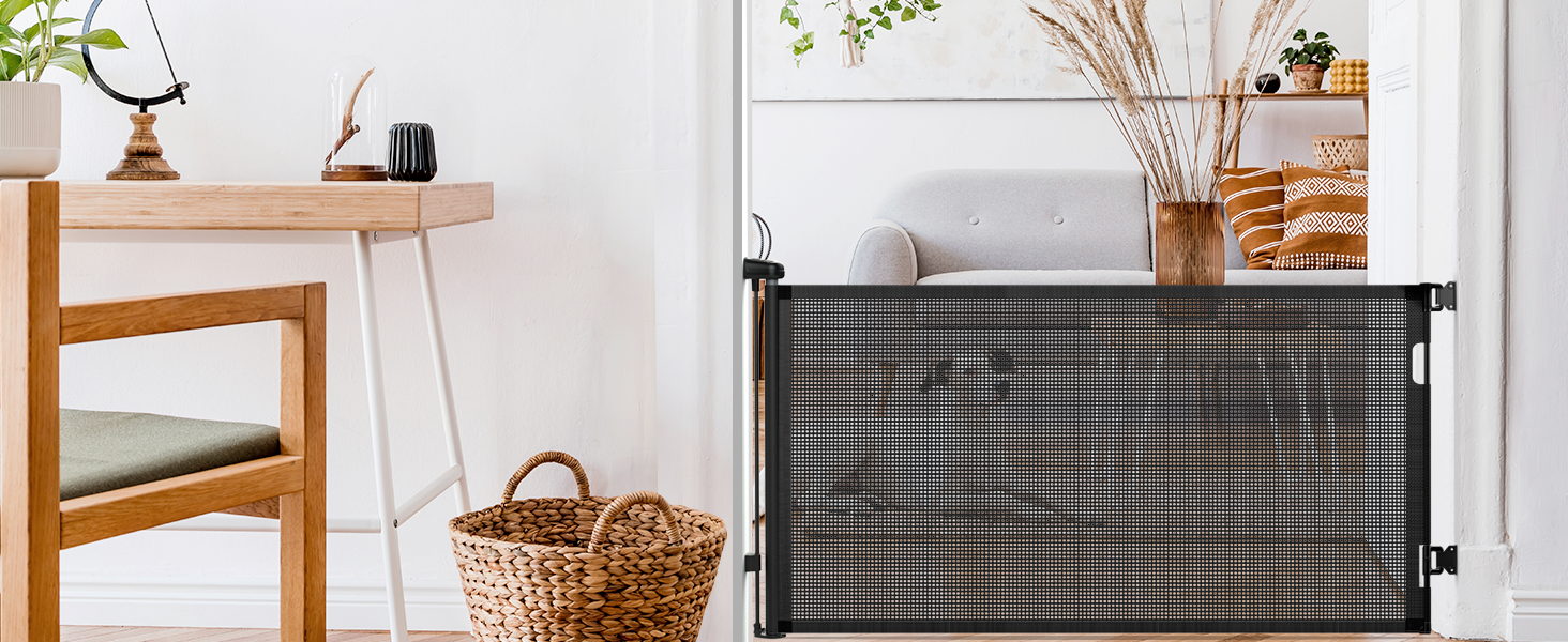 Alobeby Retractable Baby Gate, Guarded With Eternal Love