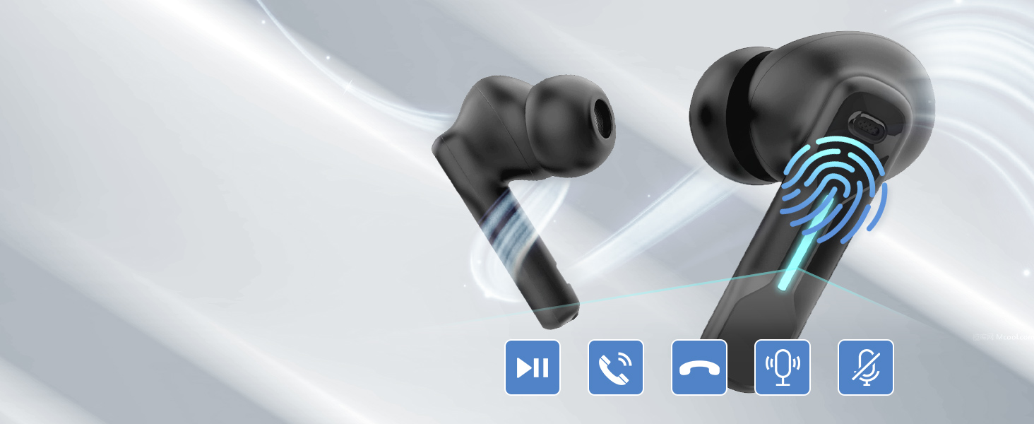 usb earbuds with micrphone for pc touch control usb wireless headphones