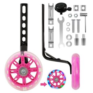 Bike Stabilisers for childs Bikes - Equipped Pink Glitter Silent Wheel - Applicable to 12 14 16 18 20 Inch Kids' Variable Bicycles & Single-Speed bike.…
