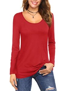 Florboom Women Tshirts Casual Short/Long Sleeve Crewneck Cotton Tunic Tops