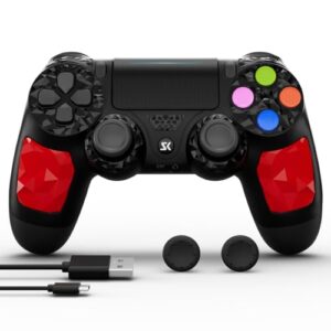 Controller for PS4 Wireless Controller Compatible with PS4/Pro/Slim/PC/iOS/Android/MacOS with 6-Axis Motion Sensor/3.5mm Audio Jack/Dual Vibration/Sensitive Touch Pad