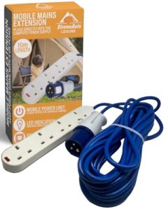 Xtremeauto Camping Electric Hook Up Cable Extension Lead - 4 Gang Camping Cable Plug Power Hookup Sockets