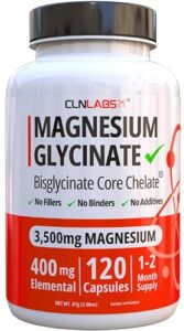 Magnesium Glycinate (Bisglycinate) - 3500mg (400mg Elemental) | 120 High Strength Capsules | Highly Bioavailable Chelated Magnesium Supplement | 1-2 Months Supply | Made in UK - GMP Certified