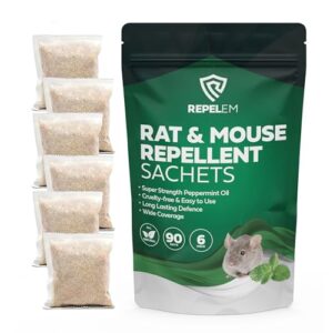 REPELEM Rat & Mouse Repellent Sachets - Super Strength Peppermint Essential Oil
