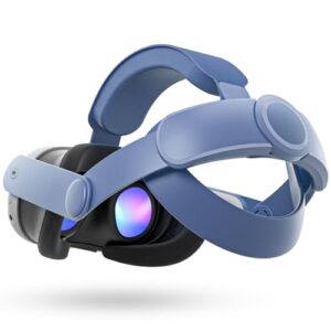 Maecker Straps Compatible for Quest 3 Head Strap for Meta Quest 3 Headstrap Solid Comfortable vr Accesssories Elite Straps - Elemental Blue