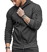 Mens Hoodies Zip Up Long Sleeve Fleece Hooded Sweatshirts for Men M-3XL