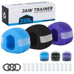 Gzloosehzf Jaw Exerciser -Pack 3- Trainer For Jawline