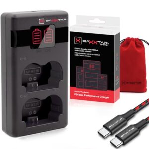 Baxxtar NP-W235 PD-MaxPerformance Battery Charger (1500mA) USB-C Mini Dual LCD - PD/QC Compatible (1618882)
