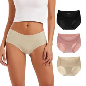 INNERSY Seamless Knickers for Women Microfibre Ladies Underwear Midi No Vpl Panties Pack of 3