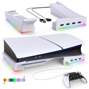 Horizontal Stand with RGB LED Light for New PS5 Slim Console
