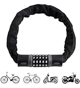 Rdusi Bike Lock Combination 5-Digit,[Reinforce Version] 120cm/12mm Bike Locks High Security,Weath...