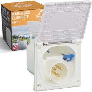 Xtremeauto 240V Mains Flush Fit Socket Box - Caravan 16 Amp Socket