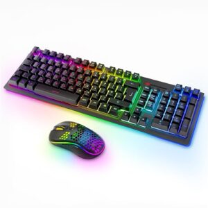 MOOJAY Wireless PC Gaming Keyboard and Mouse RGB Backlit