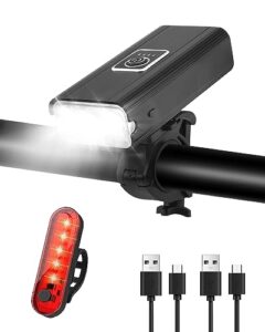 Victoper 3000 Lumens Front and Rear Bike Lights 3 LEDs 6 Modes IPX5 Waterproof Rating Rechargeable Functionality Bike Lights Set Doubles as a Power Bank Perfect for Road and Mountain Night Rides