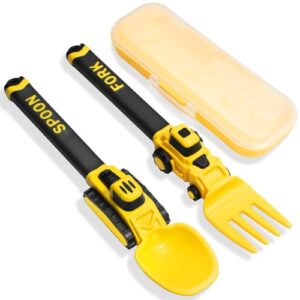 Construction Kids Cutlery Set - Baby Cutlery Set - Suitable for Kids Forks and Spoon - Digger Cutlery for Kids