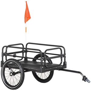 HOMCOM Steel Bike Trailer with Triple Safety Features