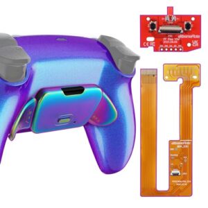 eXtremeRate Rainbow Aura Blue Purple Real Metal Buttons RMB RISE Remap Kit for PS5 Controller BDM-030 040
