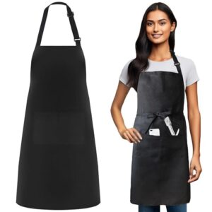 KWQINX unisex adjustable apron kitchen apron cooking apron women's apron with pockets men's apron with 2 pockets men's women's Suitable for home kitchens