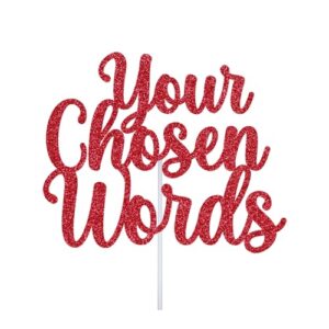 Personalize Pro Customised Cake Topper Personalised With Any Word Name Age Glitter Cake Picks Decoration Supplies For Birthday Weddings Anniversary Bridal Showers and Theme Parties