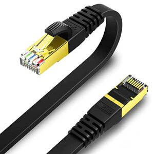 KASIMO Cat 8 Flat Ethernet Cable 1M 2Pack Cat8 Internet LAN Cable 40Gbps 2000MHz High Speed Network Patch Cable SSTP Ethernet Cord with RJ45 Connector for Router Modem Switch Gaming Xbox