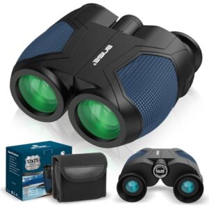12x25 Compact Binoculars for Adults and Kids