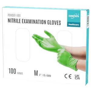 EUROPAPA® 100x nitrile gloves disposable gloves disposable gloves examination gloves nitrile gloves powder-free without latex non-sterile latex-free disposable gloves (M