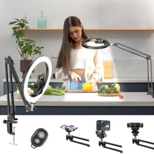LUXSURE Ring Light with Stand & Phone Holder