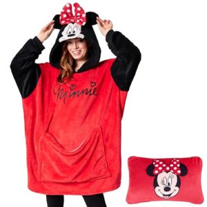 Disney Stitch Blanket Hoodie - Adults 2 in 1 Oversized Fleece Hoodie Baby Yoda Minnie Mouse - Stitch Gifts