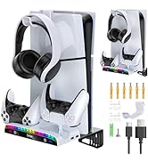 Auarte Vertical Stand for PS5 Slim Disc & Digital New Console with Screw, Base Stand Replacement ...