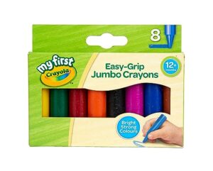 CRAYOLA MyFirst Jumbo Crayons - Assorted Colours Easy-Grip Colouring Crayons Perfect for Toddlers Hands Ideal for Kids Aged 12 Plus Months