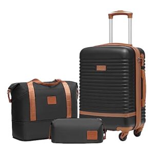 COOLIFE Suitcase Trolley Carry On Hand Cabin Luggage Hard Shell Travel Bag Lightweight with TSA Lock