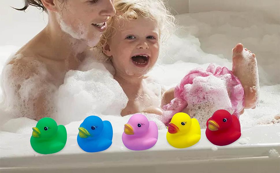 Mini Rubber Ducks, Funny Rubber Duck Bath Toys, Cute Squeak Floating Ducks, 20pcs Rubber Ducks In