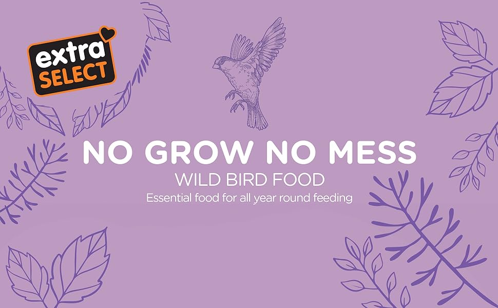 Linework bird representing the no grow, no mess bird food 