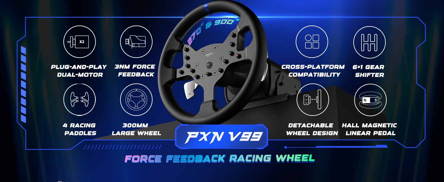 PXN v99 Gaming Steering Wheel