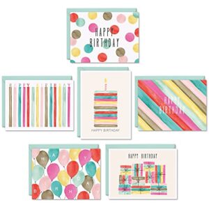 Watercolor Bulk Birthday Cards Assortment – 24pc Bulk Happy Birthday Card with Envelopes Box Set – Assorted Blank Birthday Cards for Women