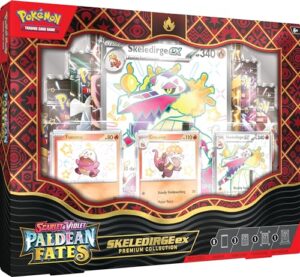 Pokémon TCG: Scarlet & Violet—Paldean Fates Premium Collection – Skeledirge ex (3 Etched Foil Promo Cards