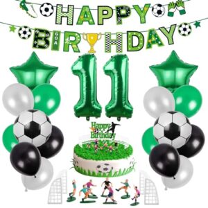 Football Birthday Decorations Age 11 Boys Birthday Decoration Football Balloons for Boys Kids 11th Birthday Football Party Decorations Football Cake Toppers Cupcake Football Birthday Banner Party