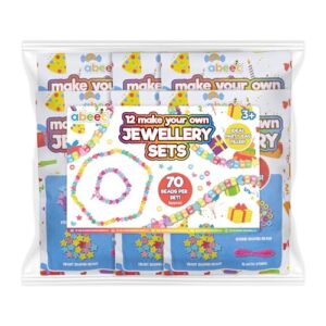 abeec Jewellery Making Kit - Friendship Bracelet Making Kit - Party Bag Fillers For Kids - Pack Of 12 - Beads For Bracelet Making - Bead Bracelet Making Kits - Friendship Bracelets Kids' Party Favours