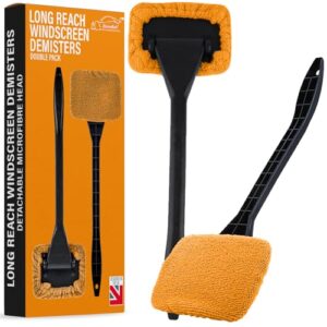 Xtremeauto Pivoting Microfiber Car Windscreen Cleaner Demister Double Pack - Window Cleaning Cloth Pad Tool