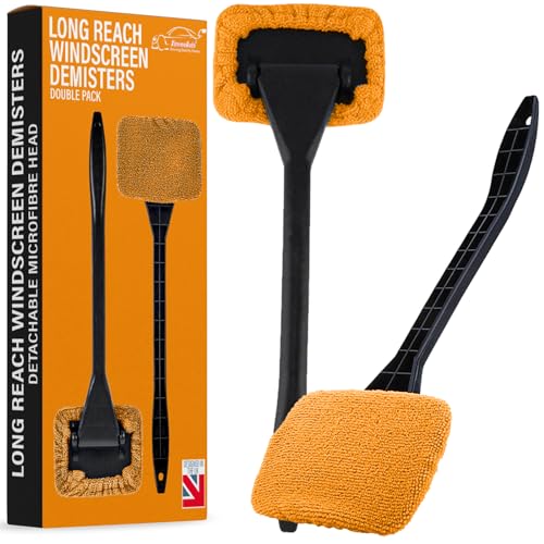 Xtremeauto Pivoting Microfiber Car Windscreen Cleaner Demister Double Pack - Window Cleaning Cloth Pad Tool