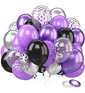 Purple Pink Balloons, 60 pcs 12 Inch Pink White Balloons, Party Balloons for Kids, Helium Balloon...