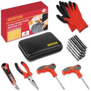 GADLANE Premium Tubeless Tyre Repair Kit - 7pcs Flat Tyre Repair Kit for Car