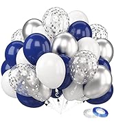 Metallic Blue Balloons, 60 pcs 12 Inch Blue Green Balloons, Party Balloons for Kids, Helium Ballo...