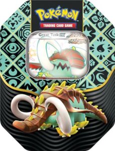 Pokémon TCG: Scarlet & Violet—Paldean Fates Tin – Great Tusk ex (1 Foil Promo Card & 4 Booster Packs)
