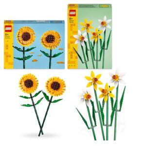 LEGO Creator Flower Bundle 2: Includes Sunflowers (40524) and Daffodils (40747) Artificial Flower Decoration Set