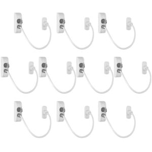 eSynic 10packs Window Restrictor Locks Window Locks for Baby Kids Window Opening Restrictors with Keys Safety UPVC PVC Children Window Security Wire Latch Perfect for Home Public Applications-White
